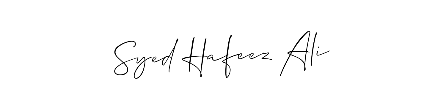 This is the best signature style for the Syed Hafeez Ali name. Also you like these signature font (Allison_Script). Mix name signature. Syed Hafeez Ali signature style 2 images and pictures png