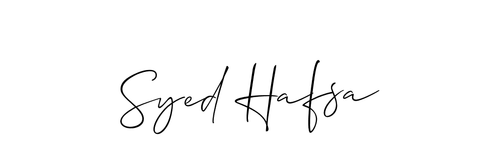 It looks lik you need a new signature style for name Syed Hafsa. Design unique handwritten (Allison_Script) signature with our free signature maker in just a few clicks. Syed Hafsa signature style 2 images and pictures png