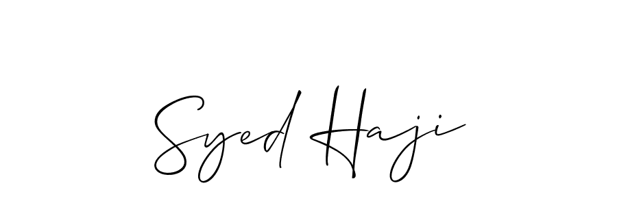 Make a beautiful signature design for name Syed Haji. With this signature (Allison_Script) style, you can create a handwritten signature for free. Syed Haji signature style 2 images and pictures png