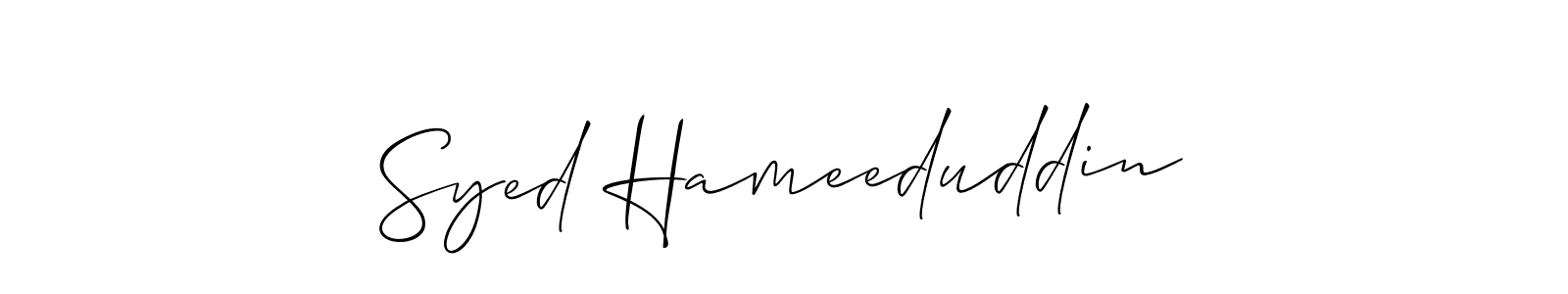 Make a short Syed Hameeduddin signature style. Manage your documents anywhere anytime using Allison_Script. Create and add eSignatures, submit forms, share and send files easily. Syed Hameeduddin signature style 2 images and pictures png