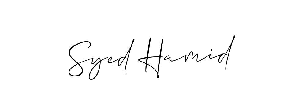 Use a signature maker to create a handwritten signature online. With this signature software, you can design (Allison_Script) your own signature for name Syed Hamid. Syed Hamid signature style 2 images and pictures png