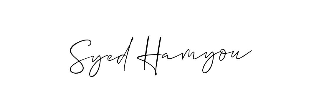 How to make Syed Hamyou name signature. Use Allison_Script style for creating short signs online. This is the latest handwritten sign. Syed Hamyou signature style 2 images and pictures png