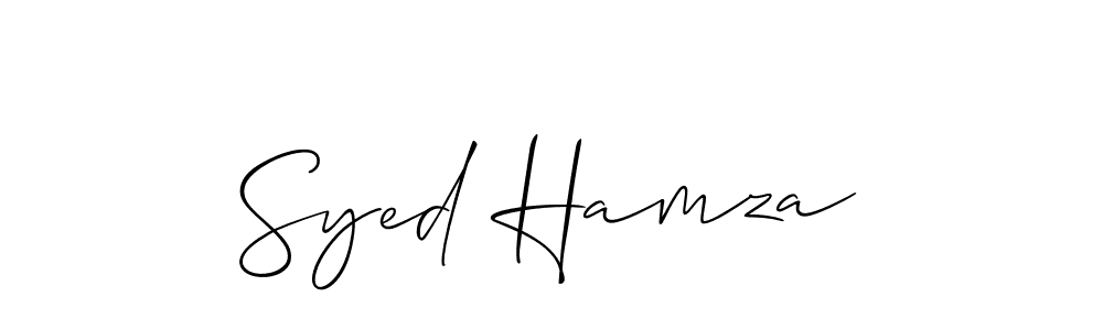 How to make Syed Hamza name signature. Use Allison_Script style for creating short signs online. This is the latest handwritten sign. Syed Hamza signature style 2 images and pictures png
