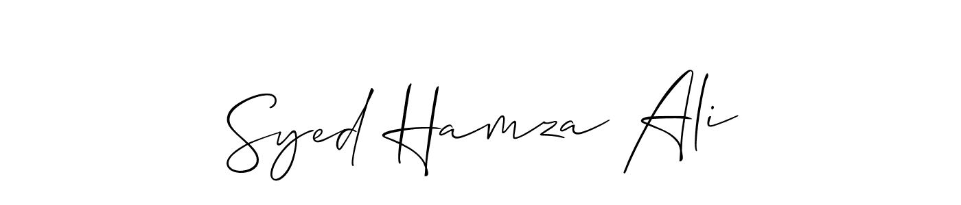 Similarly Allison_Script is the best handwritten signature design. Signature creator online .You can use it as an online autograph creator for name Syed Hamza Ali. Syed Hamza Ali signature style 2 images and pictures png