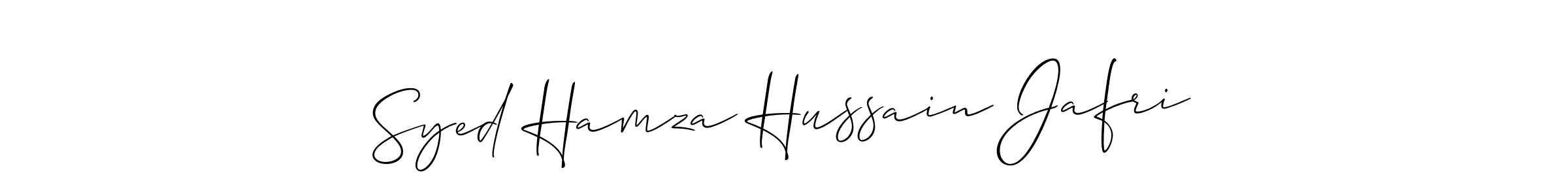 Create a beautiful signature design for name Syed Hamza Hussain Jafri. With this signature (Allison_Script) fonts, you can make a handwritten signature for free. Syed Hamza Hussain Jafri signature style 2 images and pictures png