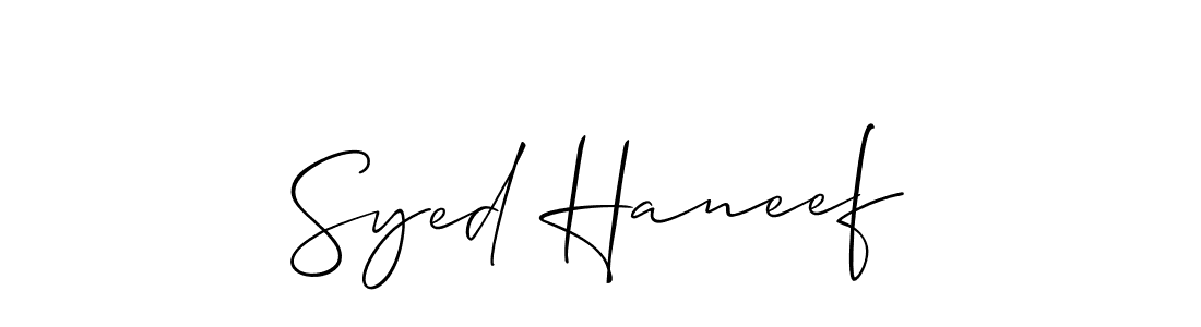 Similarly Allison_Script is the best handwritten signature design. Signature creator online .You can use it as an online autograph creator for name Syed Haneef. Syed Haneef signature style 2 images and pictures png