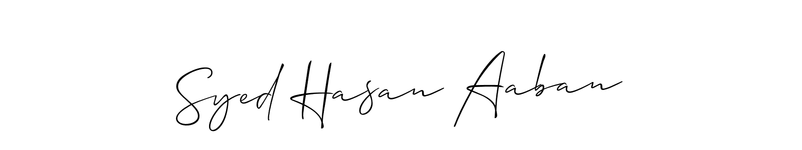 Also You can easily find your signature by using the search form. We will create Syed Hasan Aaban name handwritten signature images for you free of cost using Allison_Script sign style. Syed Hasan Aaban signature style 2 images and pictures png