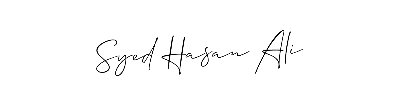 Similarly Allison_Script is the best handwritten signature design. Signature creator online .You can use it as an online autograph creator for name Syed Hasan Ali. Syed Hasan Ali signature style 2 images and pictures png