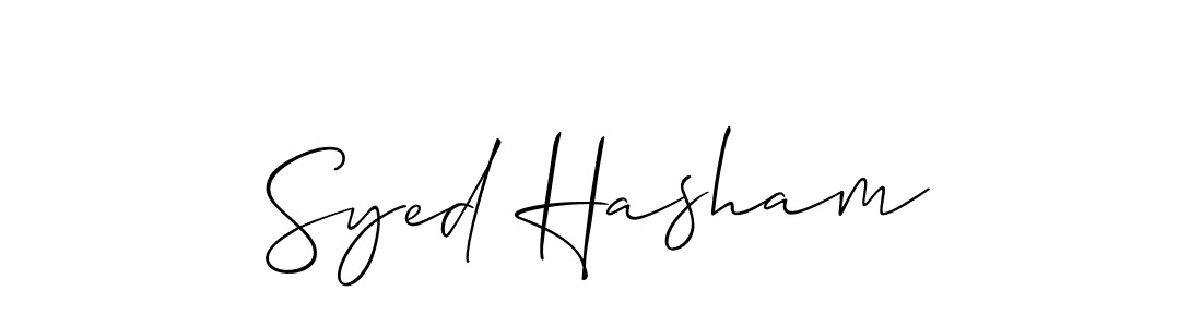 Make a beautiful signature design for name Syed Hasham. With this signature (Allison_Script) style, you can create a handwritten signature for free. Syed Hasham signature style 2 images and pictures png