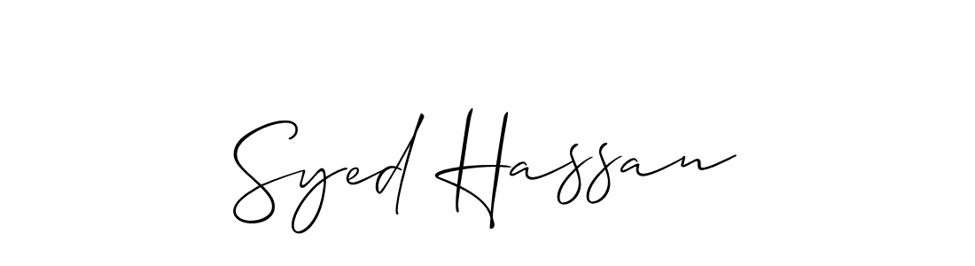 Also we have Syed Hassan name is the best signature style. Create professional handwritten signature collection using Allison_Script autograph style. Syed Hassan signature style 2 images and pictures png