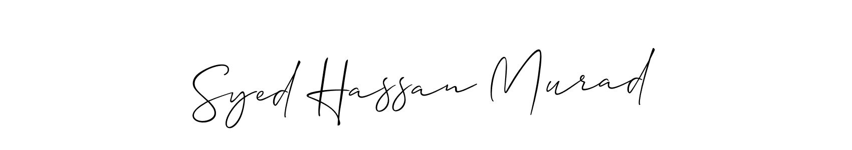 Also You can easily find your signature by using the search form. We will create Syed Hassan Murad name handwritten signature images for you free of cost using Allison_Script sign style. Syed Hassan Murad signature style 2 images and pictures png