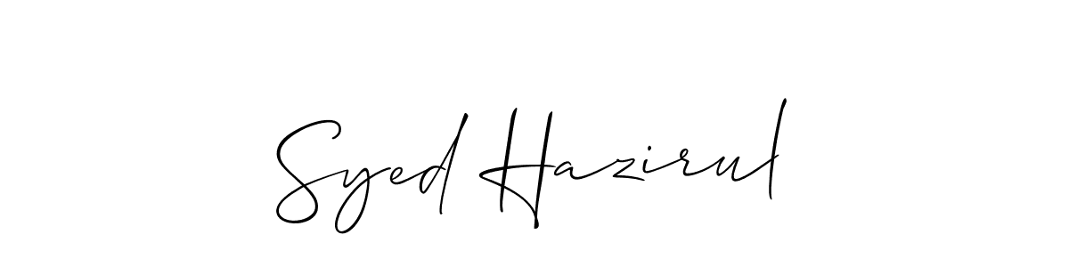 How to make Syed Hazirul signature? Allison_Script is a professional autograph style. Create handwritten signature for Syed Hazirul name. Syed Hazirul signature style 2 images and pictures png