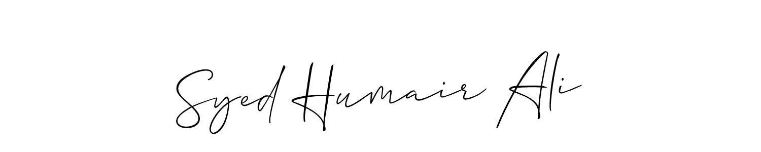 Syed Humair Ali stylish signature style. Best Handwritten Sign (Allison_Script) for my name. Handwritten Signature Collection Ideas for my name Syed Humair Ali. Syed Humair Ali signature style 2 images and pictures png