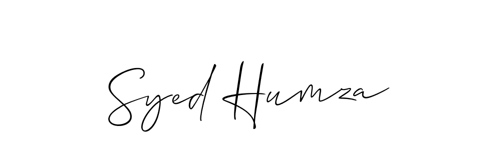 Make a beautiful signature design for name Syed Humza. With this signature (Allison_Script) style, you can create a handwritten signature for free. Syed Humza signature style 2 images and pictures png
