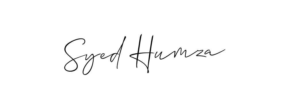 Make a beautiful signature design for name Syed Humza. With this signature (Allison_Script) style, you can create a handwritten signature for free. Syed Humza signature style 2 images and pictures png