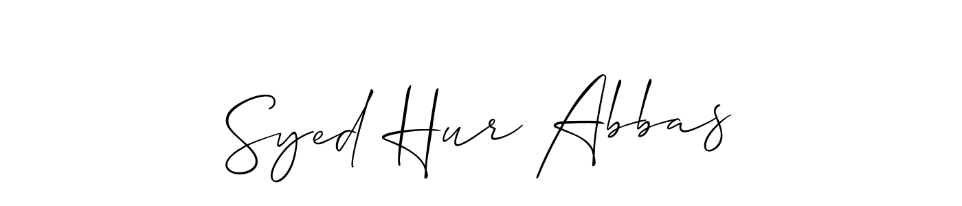 This is the best signature style for the Syed Hur Abbas name. Also you like these signature font (Allison_Script). Mix name signature. Syed Hur Abbas signature style 2 images and pictures png