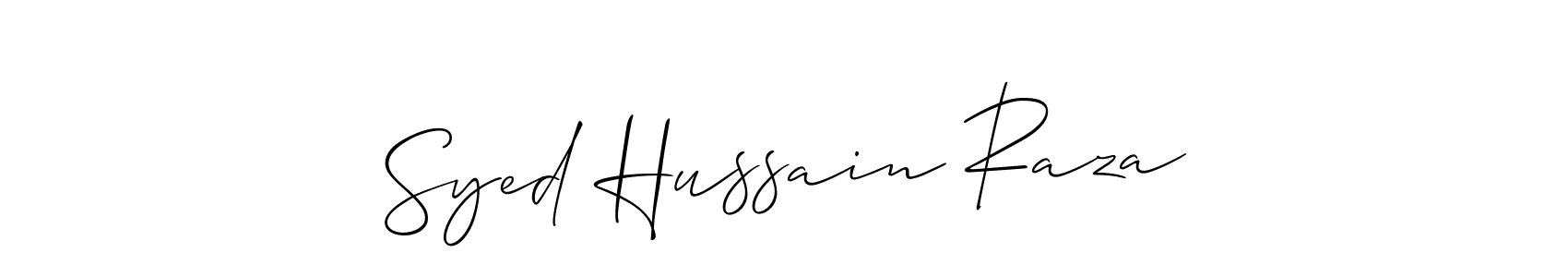 Also You can easily find your signature by using the search form. We will create Syed Hussain Raza name handwritten signature images for you free of cost using Allison_Script sign style. Syed Hussain Raza signature style 2 images and pictures png