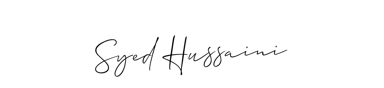 The best way (Allison_Script) to make a short signature is to pick only two or three words in your name. The name Syed Hussaini include a total of six letters. For converting this name. Syed Hussaini signature style 2 images and pictures png