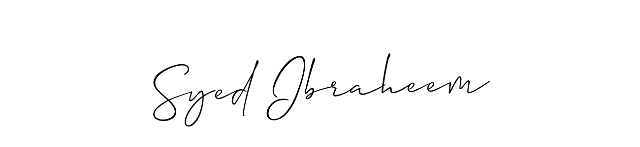 Allison_Script is a professional signature style that is perfect for those who want to add a touch of class to their signature. It is also a great choice for those who want to make their signature more unique. Get Syed Ibraheem name to fancy signature for free. Syed Ibraheem signature style 2 images and pictures png