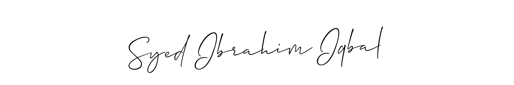 Use a signature maker to create a handwritten signature online. With this signature software, you can design (Allison_Script) your own signature for name Syed Ibrahim Iqbal. Syed Ibrahim Iqbal signature style 2 images and pictures png