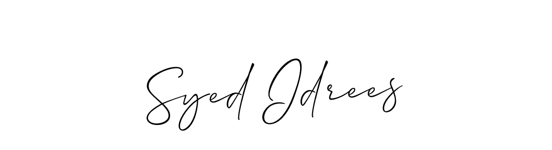 Make a beautiful signature design for name Syed Idrees. With this signature (Allison_Script) style, you can create a handwritten signature for free. Syed Idrees signature style 2 images and pictures png