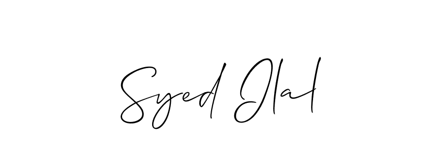 How to make Syed Ilal name signature. Use Allison_Script style for creating short signs online. This is the latest handwritten sign. Syed Ilal signature style 2 images and pictures png