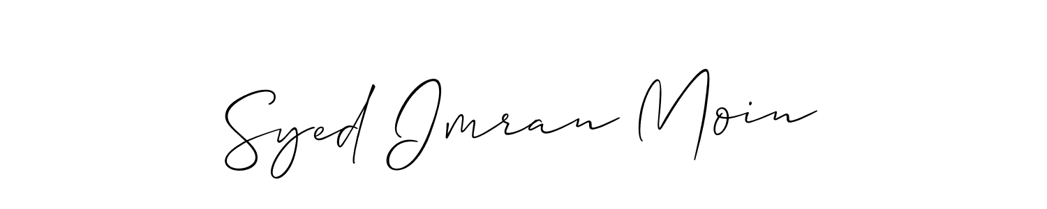 The best way (Allison_Script) to make a short signature is to pick only two or three words in your name. The name Syed Imran Moin include a total of six letters. For converting this name. Syed Imran Moin signature style 2 images and pictures png