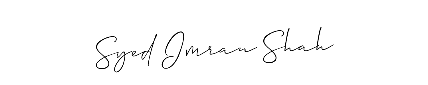 Make a beautiful signature design for name Syed Imran Shah. With this signature (Allison_Script) style, you can create a handwritten signature for free. Syed Imran Shah signature style 2 images and pictures png