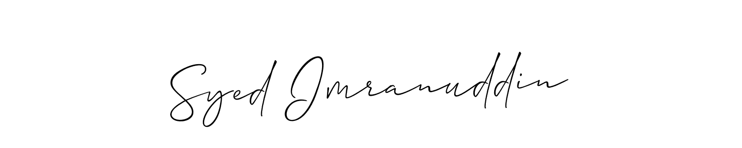 Make a beautiful signature design for name Syed Imranuddin. With this signature (Allison_Script) style, you can create a handwritten signature for free. Syed Imranuddin signature style 2 images and pictures png