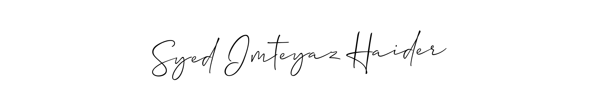 Similarly Allison_Script is the best handwritten signature design. Signature creator online .You can use it as an online autograph creator for name Syed Imteyaz Haider. Syed Imteyaz Haider signature style 2 images and pictures png