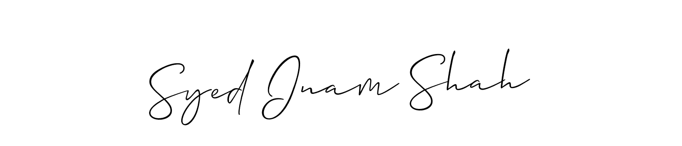 if you are searching for the best signature style for your name Syed Inam Shah. so please give up your signature search. here we have designed multiple signature styles  using Allison_Script. Syed Inam Shah signature style 2 images and pictures png