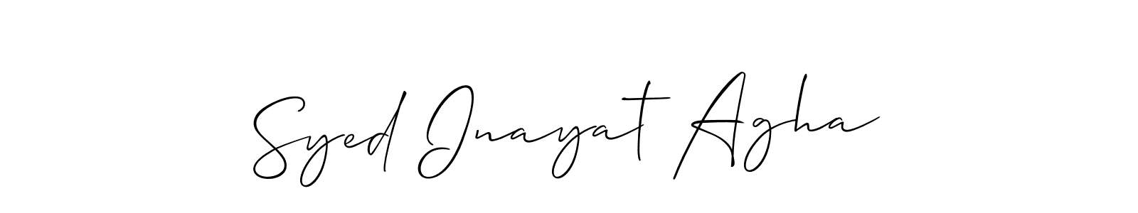 Also we have Syed Inayat Agha name is the best signature style. Create professional handwritten signature collection using Allison_Script autograph style. Syed Inayat Agha signature style 2 images and pictures png