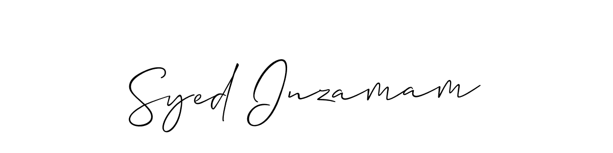 Make a beautiful signature design for name Syed Inzamam. With this signature (Allison_Script) style, you can create a handwritten signature for free. Syed Inzamam signature style 2 images and pictures png