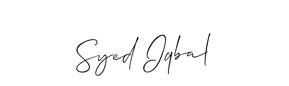 You should practise on your own different ways (Allison_Script) to write your name (Syed Iqbal) in signature. don't let someone else do it for you. Syed Iqbal signature style 2 images and pictures png