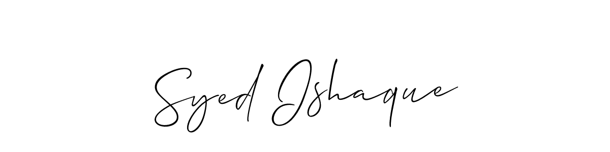 Syed Ishaque stylish signature style. Best Handwritten Sign (Allison_Script) for my name. Handwritten Signature Collection Ideas for my name Syed Ishaque. Syed Ishaque signature style 2 images and pictures png