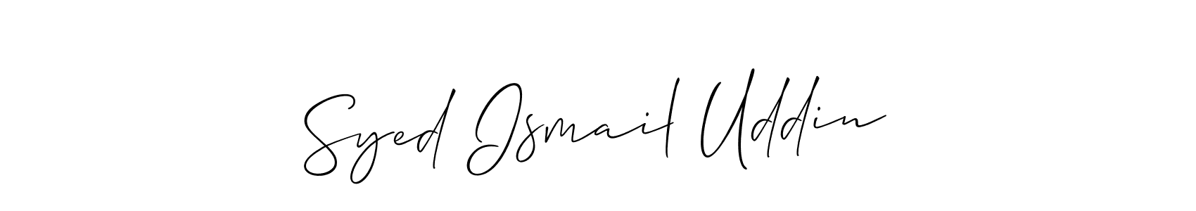 Similarly Allison_Script is the best handwritten signature design. Signature creator online .You can use it as an online autograph creator for name Syed Ismail Uddin. Syed Ismail Uddin signature style 2 images and pictures png