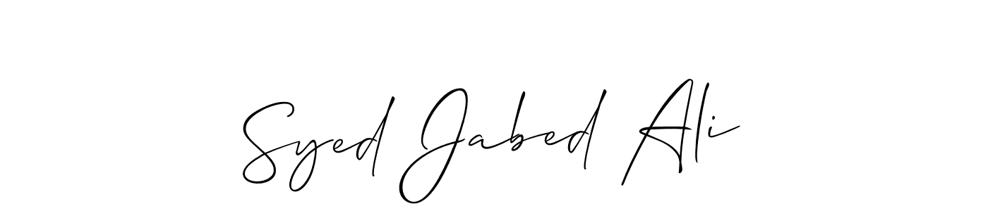 How to make Syed Jabed Ali name signature. Use Allison_Script style for creating short signs online. This is the latest handwritten sign. Syed Jabed Ali signature style 2 images and pictures png