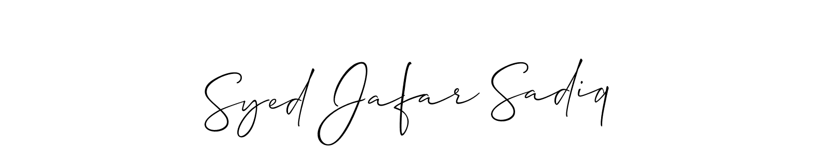 You should practise on your own different ways (Allison_Script) to write your name (Syed Jafar Sadiq) in signature. don't let someone else do it for you. Syed Jafar Sadiq signature style 2 images and pictures png