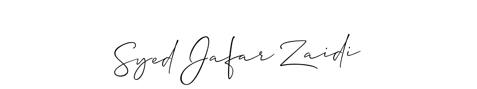 Use a signature maker to create a handwritten signature online. With this signature software, you can design (Allison_Script) your own signature for name Syed Jafar Zaidi. Syed Jafar Zaidi signature style 2 images and pictures png