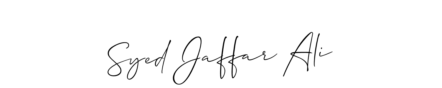Make a beautiful signature design for name Syed Jaffar Ali. With this signature (Allison_Script) style, you can create a handwritten signature for free. Syed Jaffar Ali signature style 2 images and pictures png