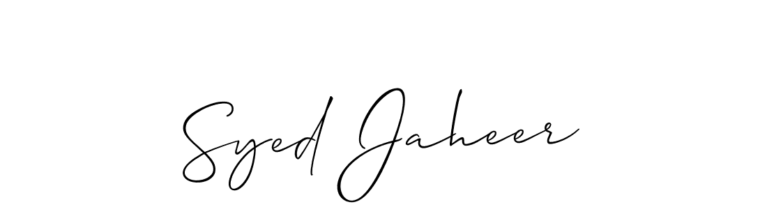 Use a signature maker to create a handwritten signature online. With this signature software, you can design (Allison_Script) your own signature for name Syed Jaheer. Syed Jaheer signature style 2 images and pictures png