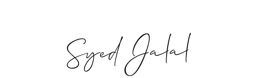 Create a beautiful signature design for name Syed Jalal. With this signature (Allison_Script) fonts, you can make a handwritten signature for free. Syed Jalal signature style 2 images and pictures png