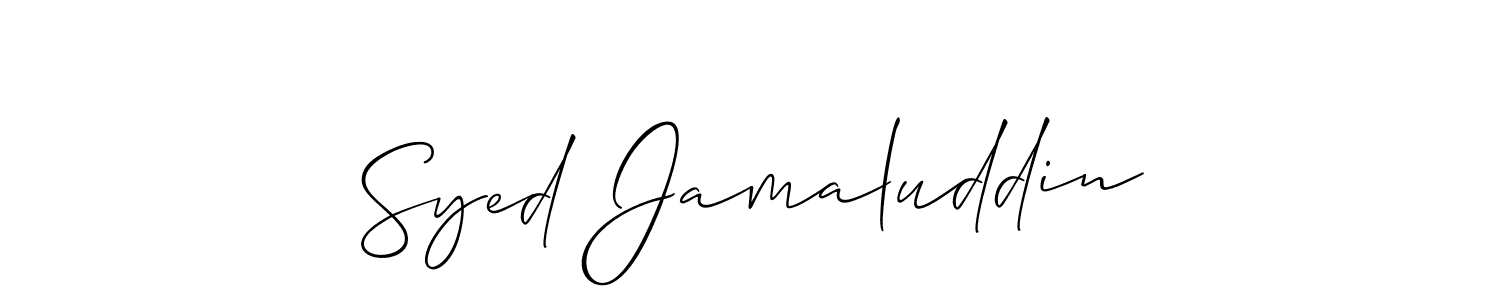Allison_Script is a professional signature style that is perfect for those who want to add a touch of class to their signature. It is also a great choice for those who want to make their signature more unique. Get Syed Jamaluddin name to fancy signature for free. Syed Jamaluddin signature style 2 images and pictures png