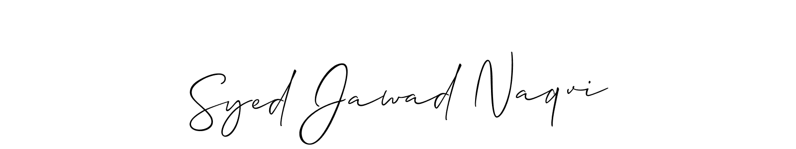 Also You can easily find your signature by using the search form. We will create Syed Jawad Naqvi name handwritten signature images for you free of cost using Allison_Script sign style. Syed Jawad Naqvi signature style 2 images and pictures png