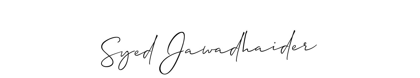if you are searching for the best signature style for your name Syed Jawadhaider. so please give up your signature search. here we have designed multiple signature styles  using Allison_Script. Syed Jawadhaider signature style 2 images and pictures png