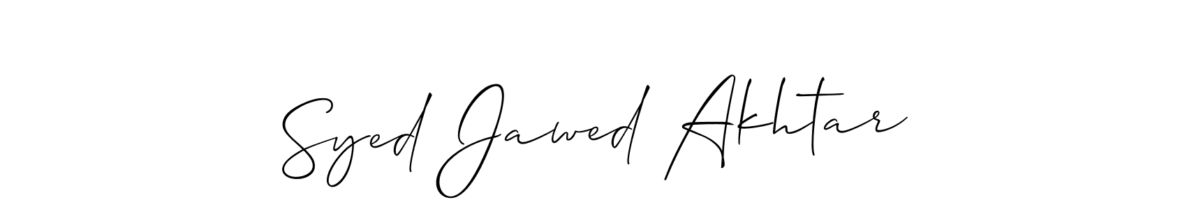 Allison_Script is a professional signature style that is perfect for those who want to add a touch of class to their signature. It is also a great choice for those who want to make their signature more unique. Get Syed Jawed Akhtar name to fancy signature for free. Syed Jawed Akhtar signature style 2 images and pictures png