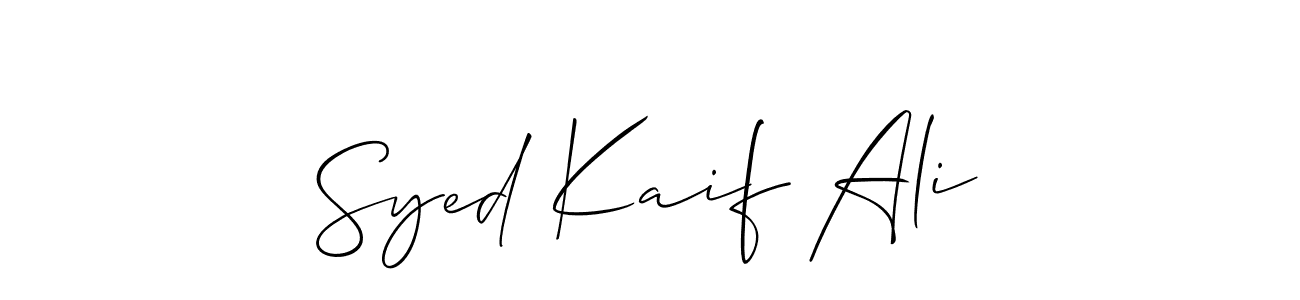 How to Draw Syed Kaif Ali signature style? Allison_Script is a latest design signature styles for name Syed Kaif Ali. Syed Kaif Ali signature style 2 images and pictures png