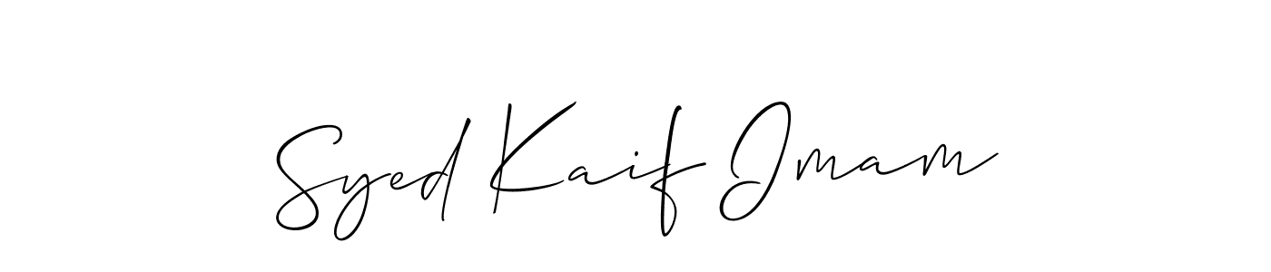 Make a beautiful signature design for name Syed Kaif Imam. With this signature (Allison_Script) style, you can create a handwritten signature for free. Syed Kaif Imam signature style 2 images and pictures png