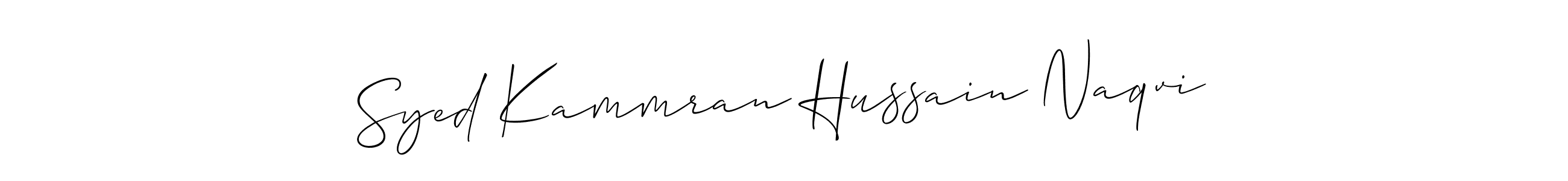 Use a signature maker to create a handwritten signature online. With this signature software, you can design (Allison_Script) your own signature for name Syed Kammran Hussain Naqvi. Syed Kammran Hussain Naqvi signature style 2 images and pictures png