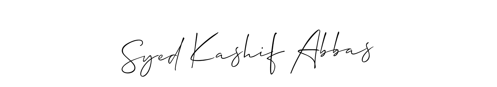 How to make Syed Kashif Abbas name signature. Use Allison_Script style for creating short signs online. This is the latest handwritten sign. Syed Kashif Abbas signature style 2 images and pictures png